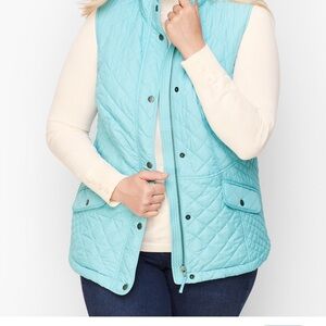 Talbots Light Blue fleece lined Quilted Vest